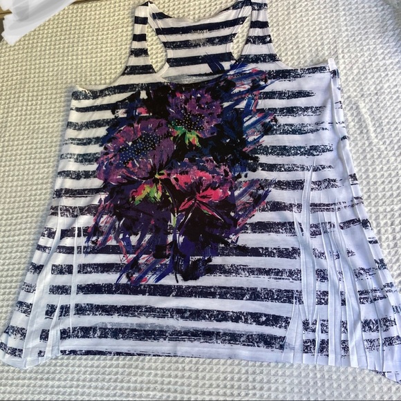 LANE BRYANT Nautical Floral Stripes Swing Tank Top Womens Large  14 16 - Picture 10 of 15